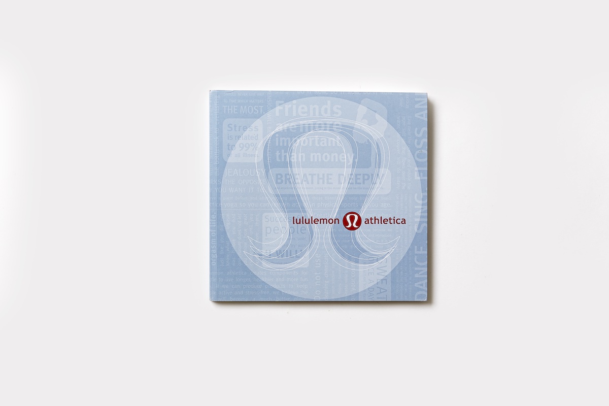 Flat lay image of front cover of lululemon's custom brand culture book, Elevate to Greatness.